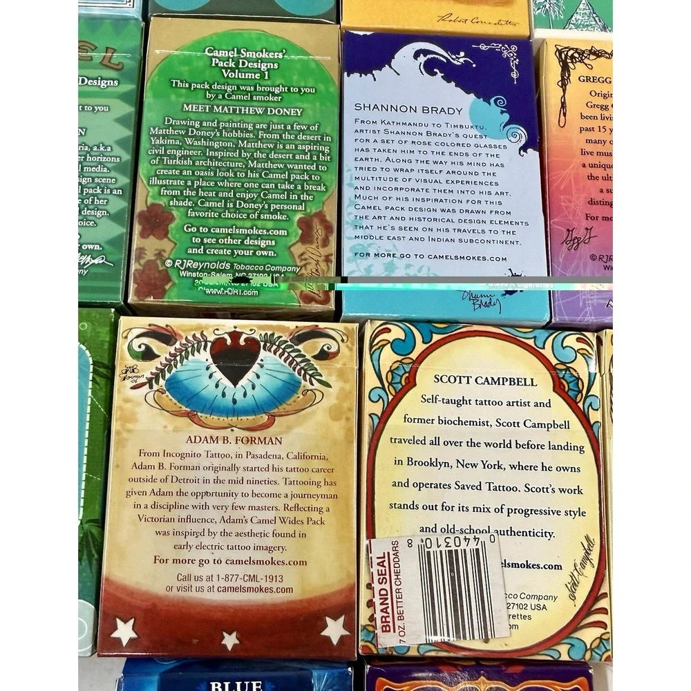 Vintage Camel Cigarette Packs Empty Lot Of 25 Artist Series Art Box EXCELLENT!